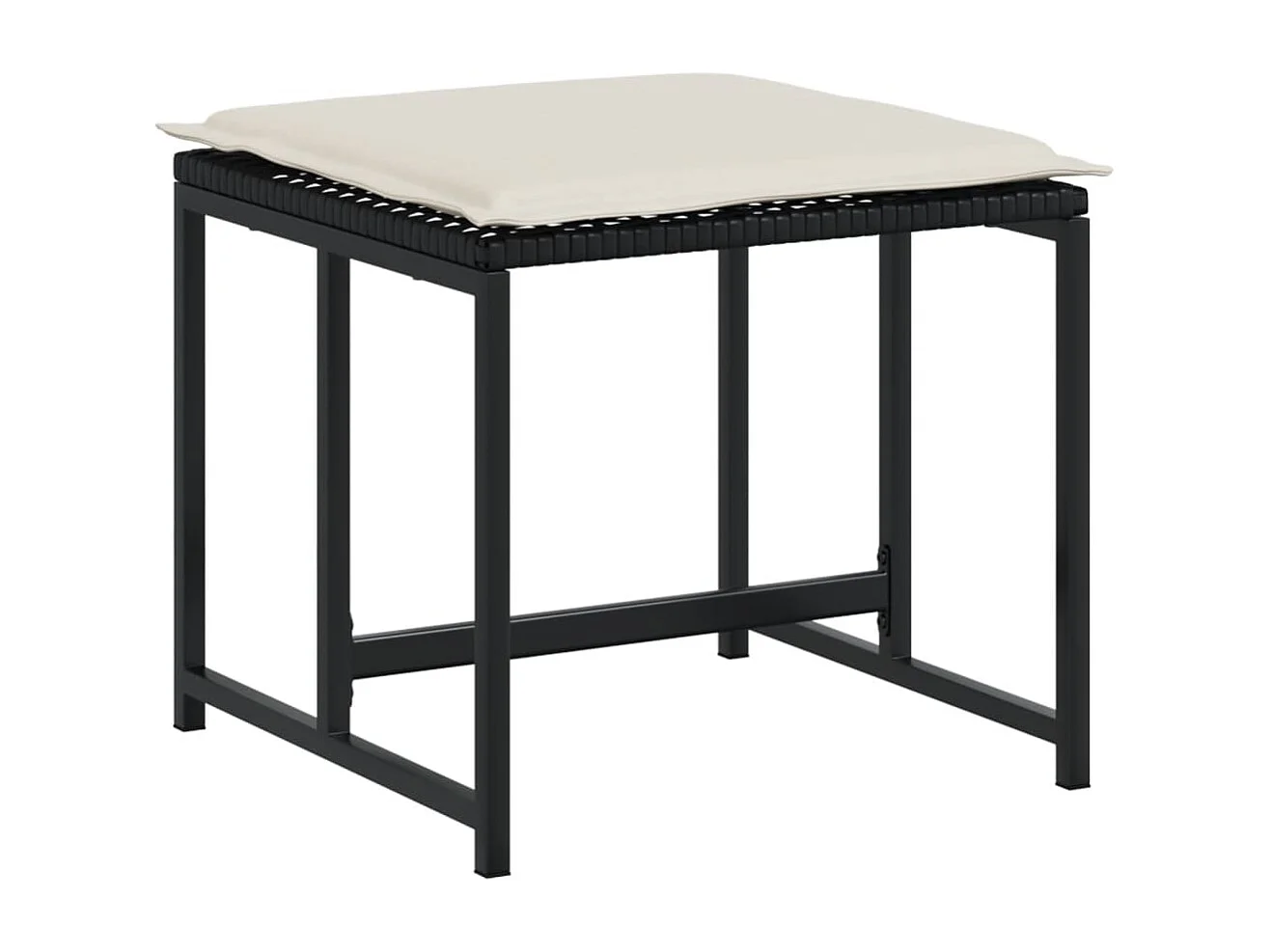 Ensemble à manger de jardin 15 pcs coussins noir résine tressée