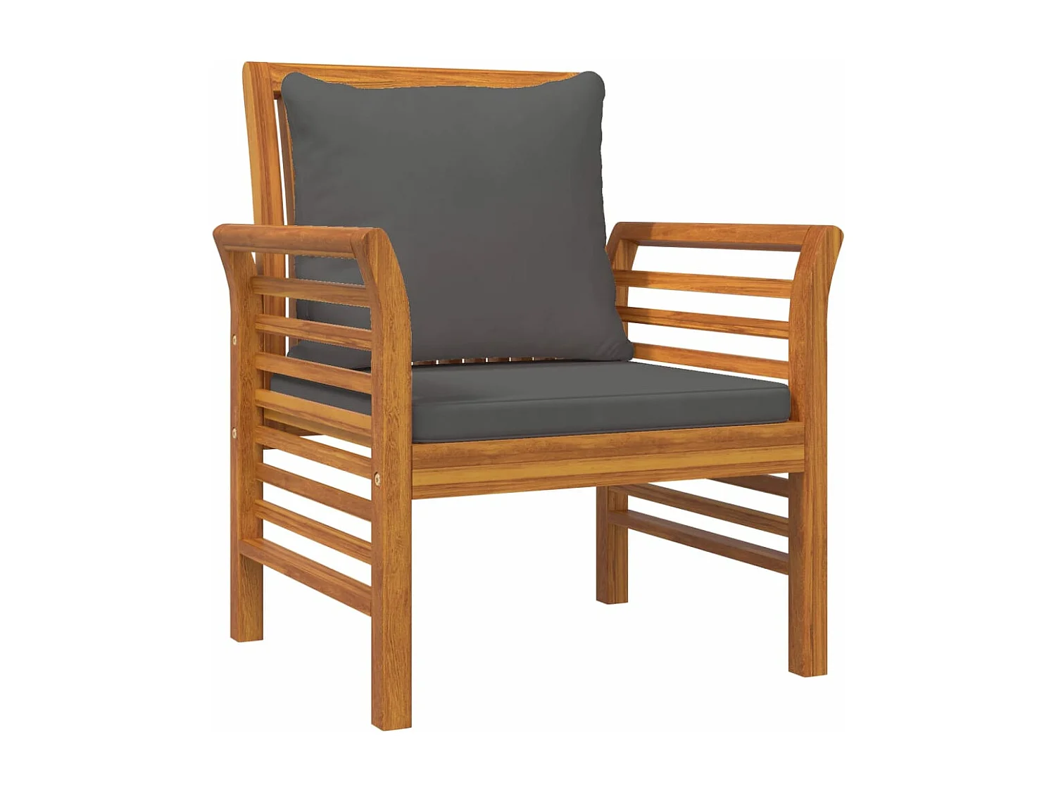 Set Salotto da Giardino 4pz con Cuscini Legno Massello Acacia