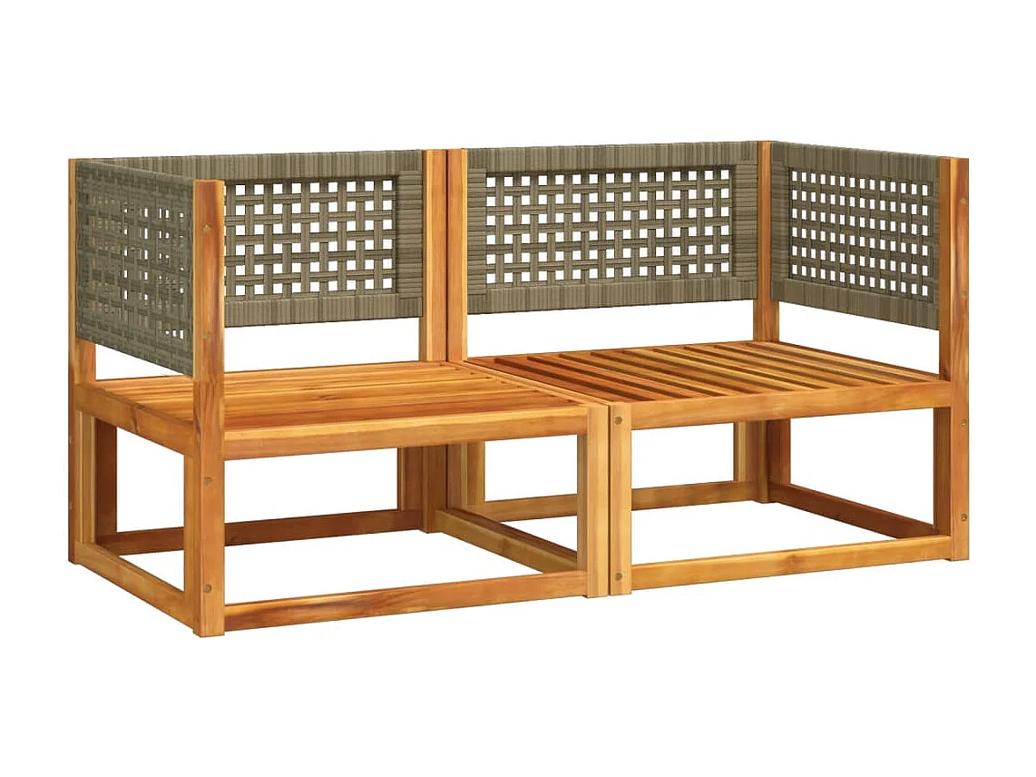 Sofás de canto p/ jardim 2 pcs c/ almofadões acácia maciça