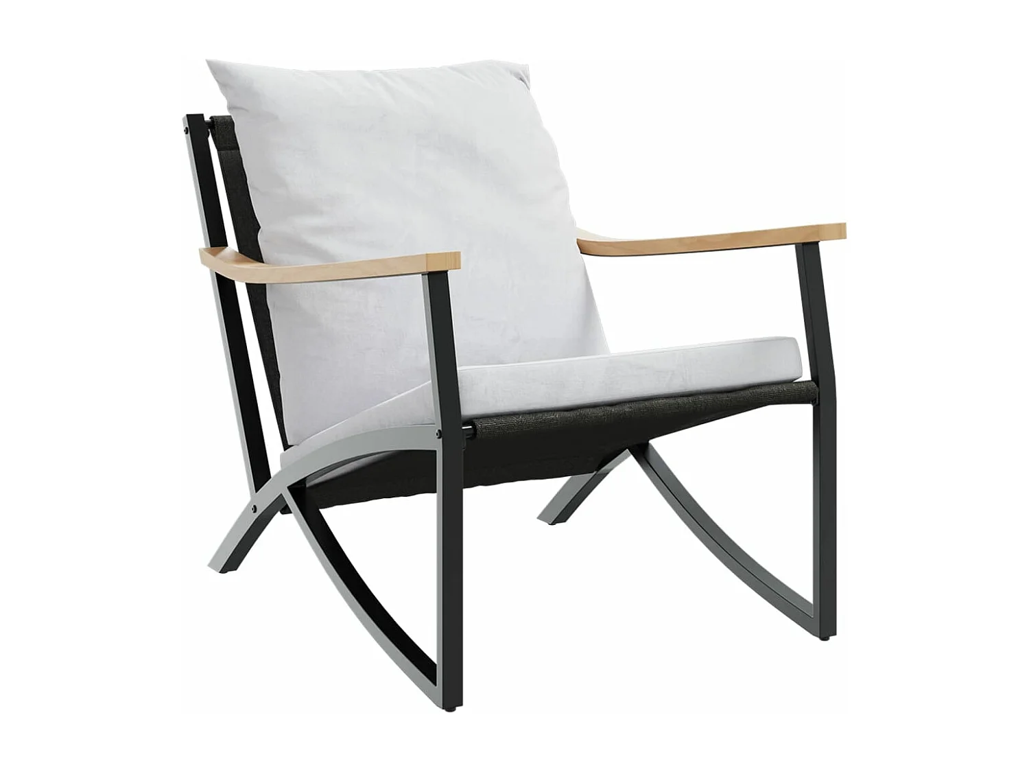 Ensemble de meubles de balcon 4 pcs avec coussins acier noir