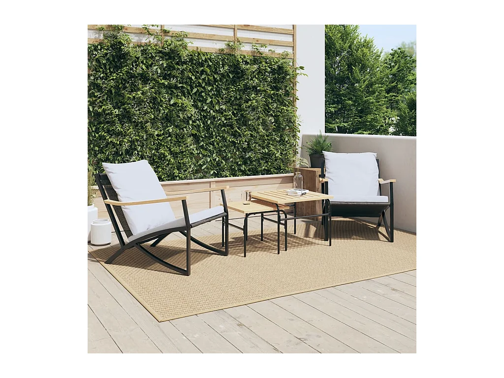 Set Mobili da Balcone 4 pz con Cuscini Nero in Acciaio
