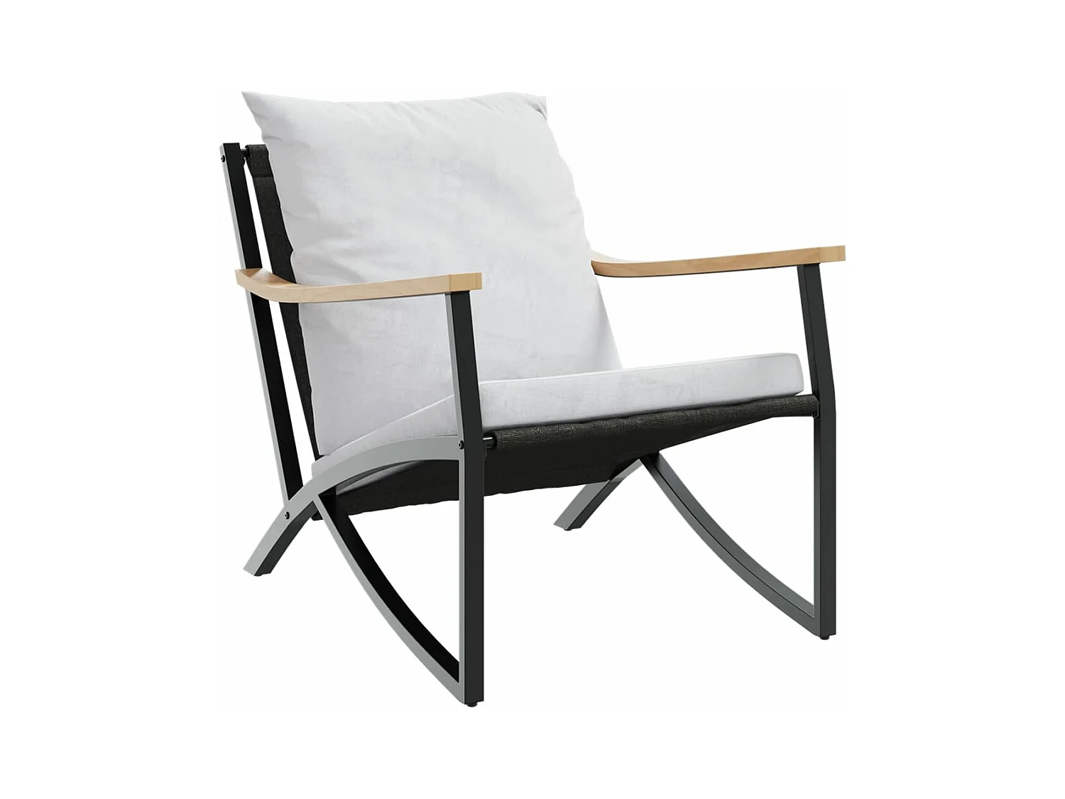 Ensemble de meubles de balcon 4 pcs avec coussins acier noir