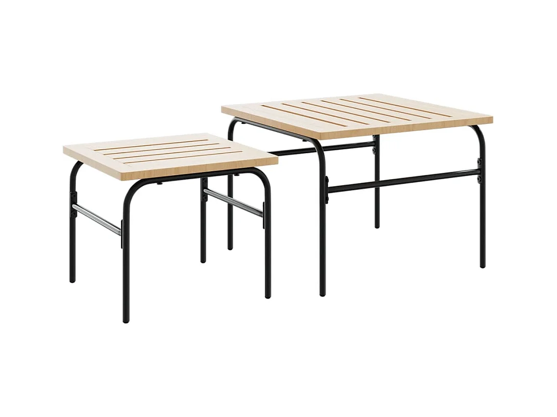 Ensemble de meubles de balcon 4 pcs avec coussins acier noir