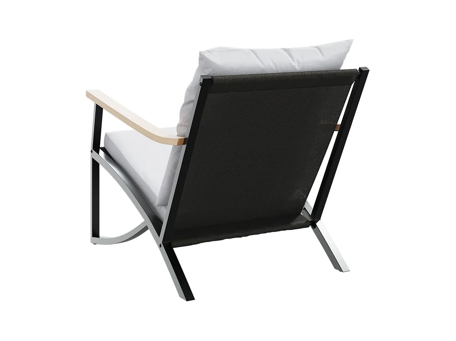 Ensemble de meubles de balcon 4 pcs avec coussins acier noir