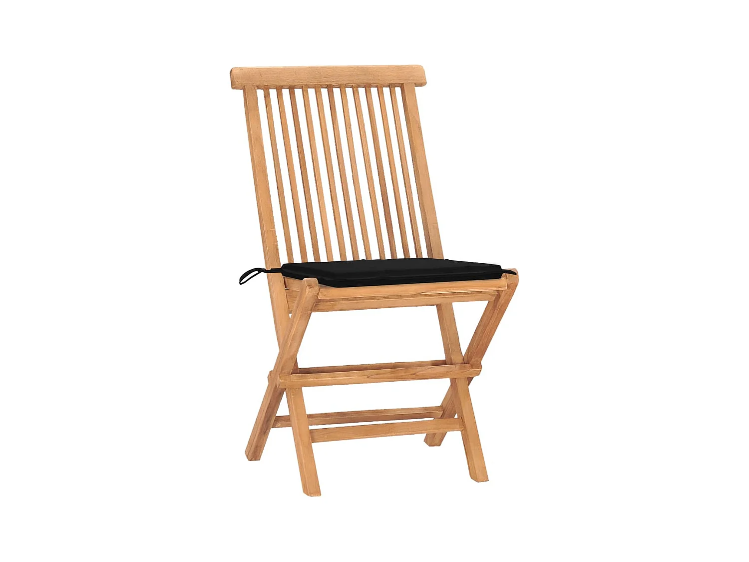 Ensemble à manger d'extérieur pliable avec coussin 3 pcs Teck