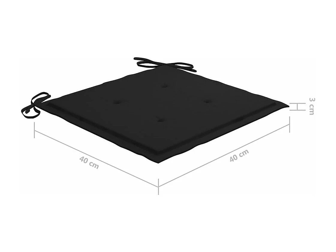 3 pcs conj. jantar dobrável exterior c/ almofadão teca maciça