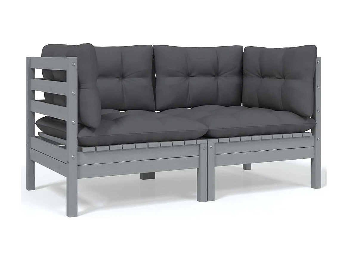 7-tlg. Garten-Lounge-Set mit Kissen Kiefer Massivholz