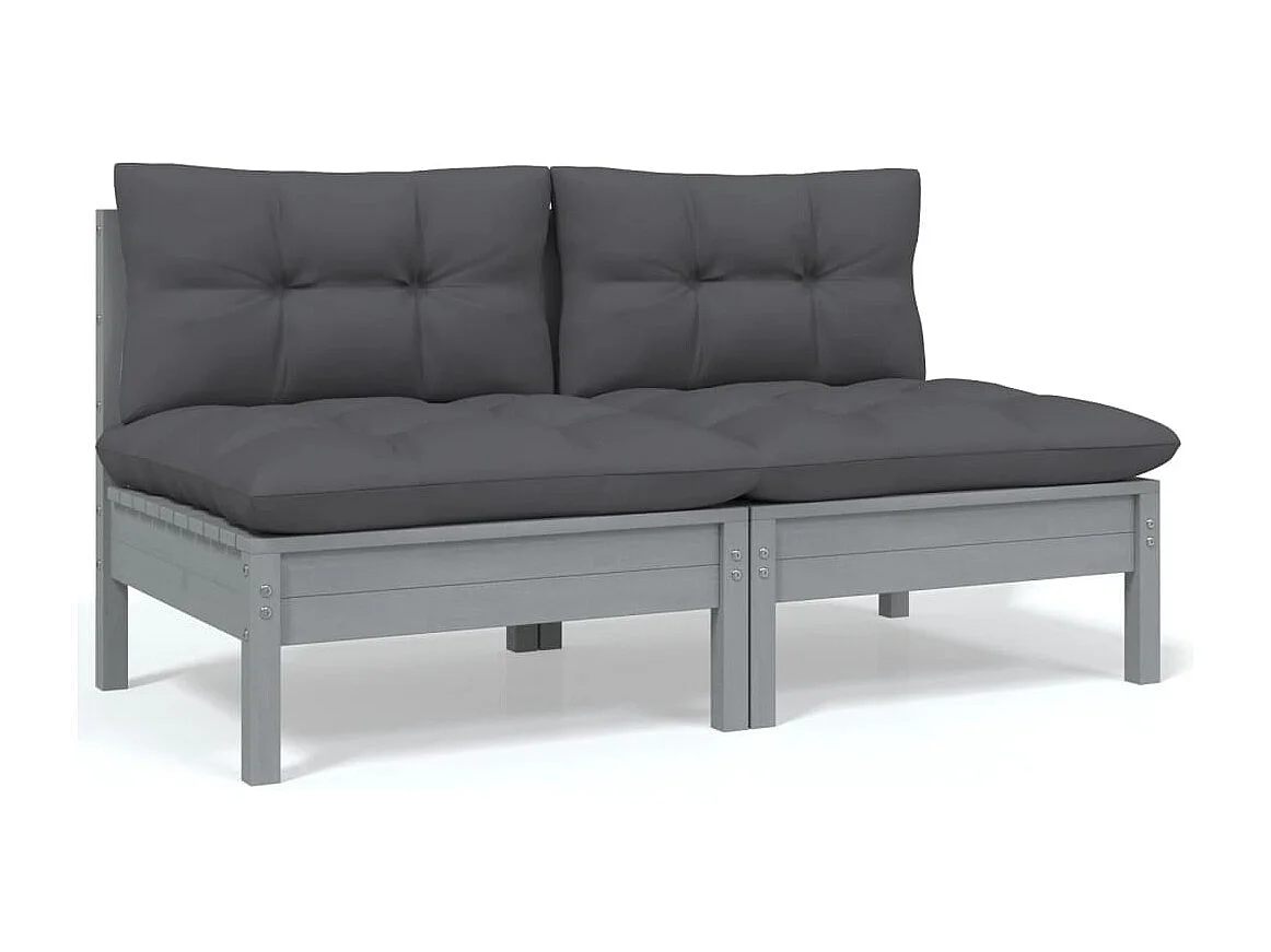 7-tlg. Garten-Lounge-Set mit Kissen Kiefer Massivholz