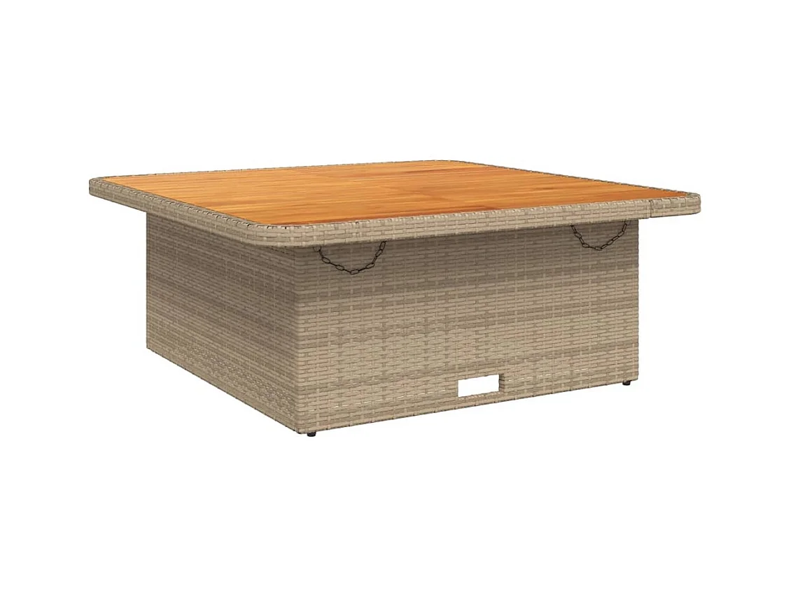 4-delige Tuinset met kussens poly rattan beige