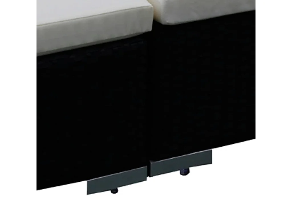 Salon de jardin 6 pcs avec coussins résine tressée noir