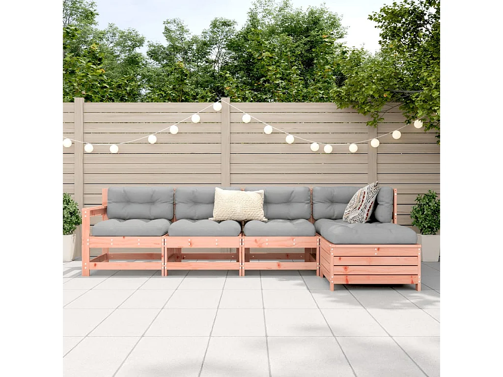 Salon de jardin 5 pcs bois massif sapin de douglas