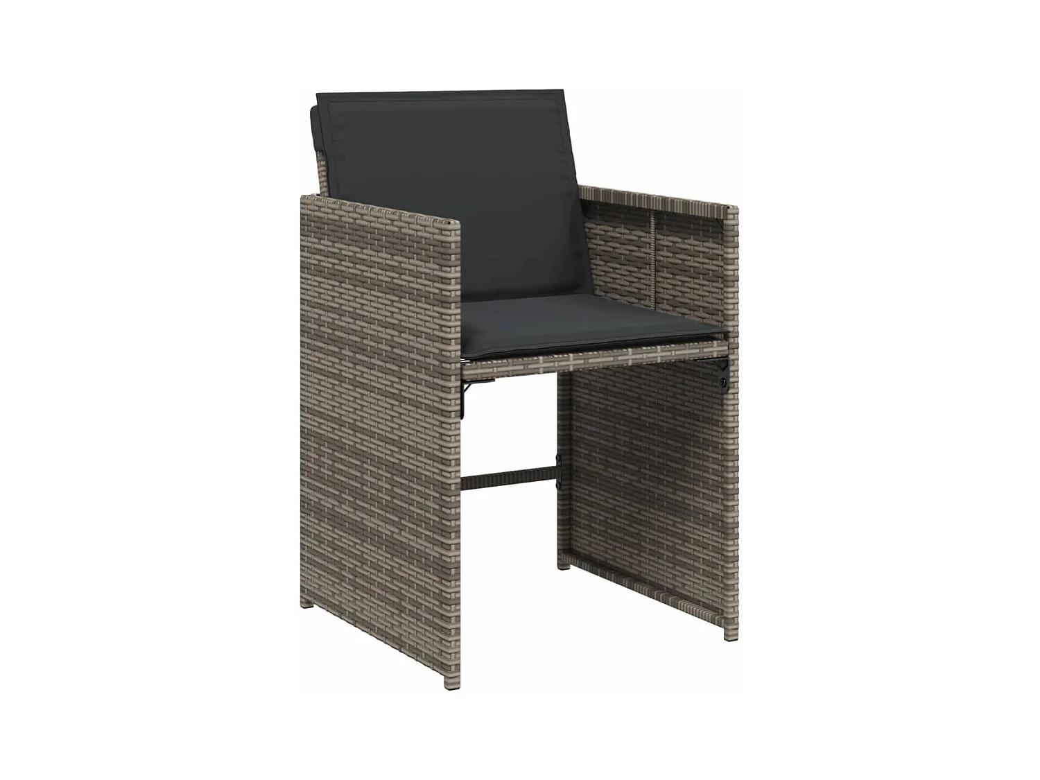 Set comedor jardín 7 pzas y cojines ratán sintético gris