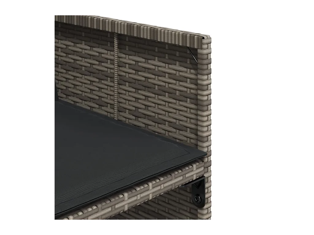 Set comedor jardín 7 pzas y cojines ratán sintético gris