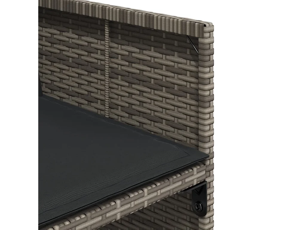 7-delige Tuinset met kussens poly rattan grijs