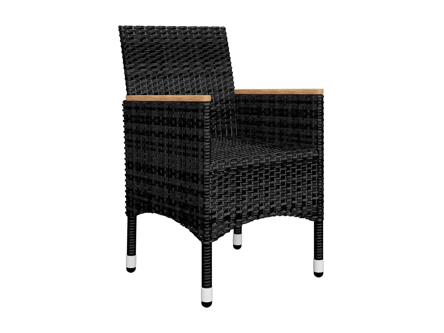 Ensemble de salle à manger de jardin 3 pcs Noir