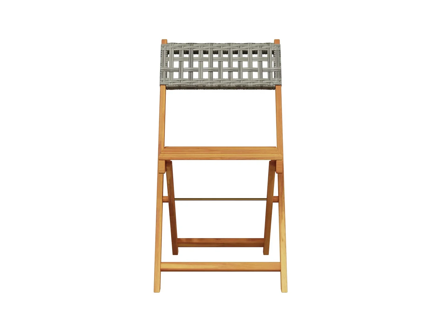 Juego de bistro de 3 piezas ratán PE y madera maciza gris