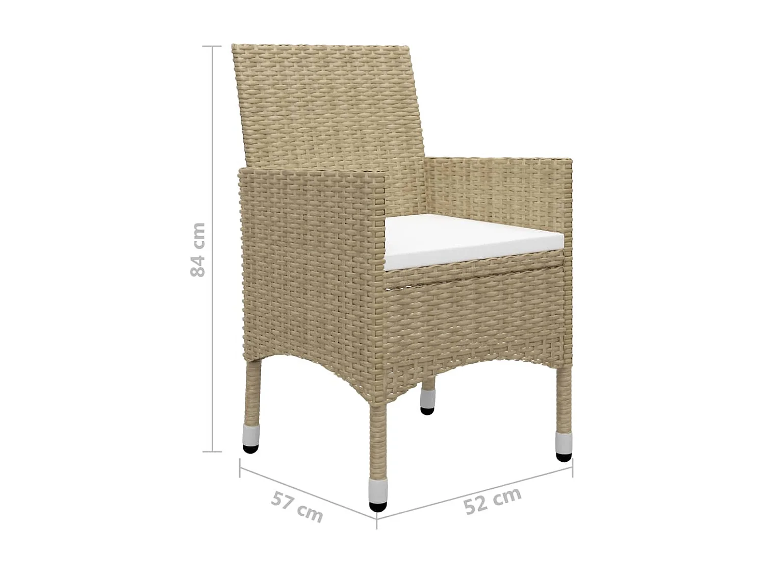 Set Mobili da Pranzo per Giardino 7 pz Beige