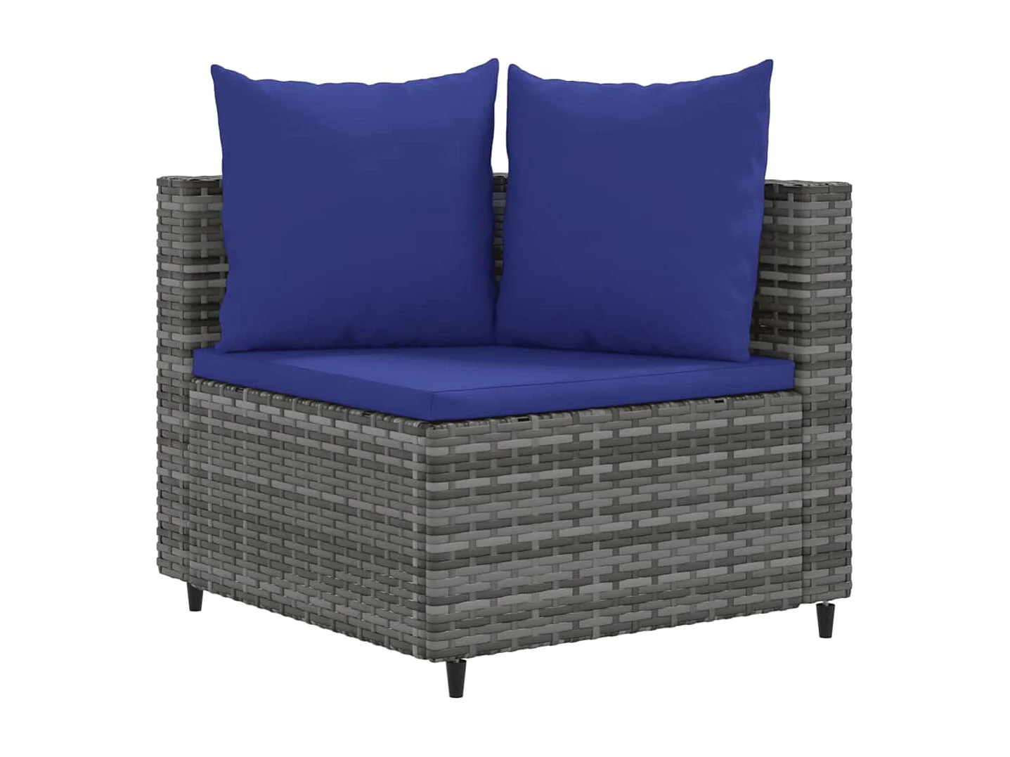 Set Divani da Giardino 7 pz con Cuscini Grigio in Polyrattan