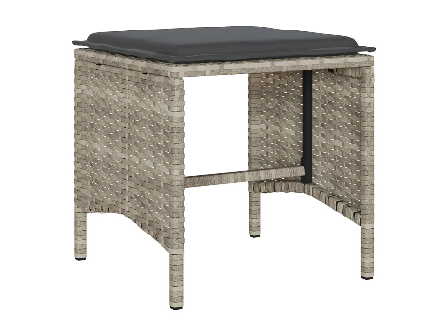 Salon de jardin 6 pcs avec coussins gris clair résine tressée