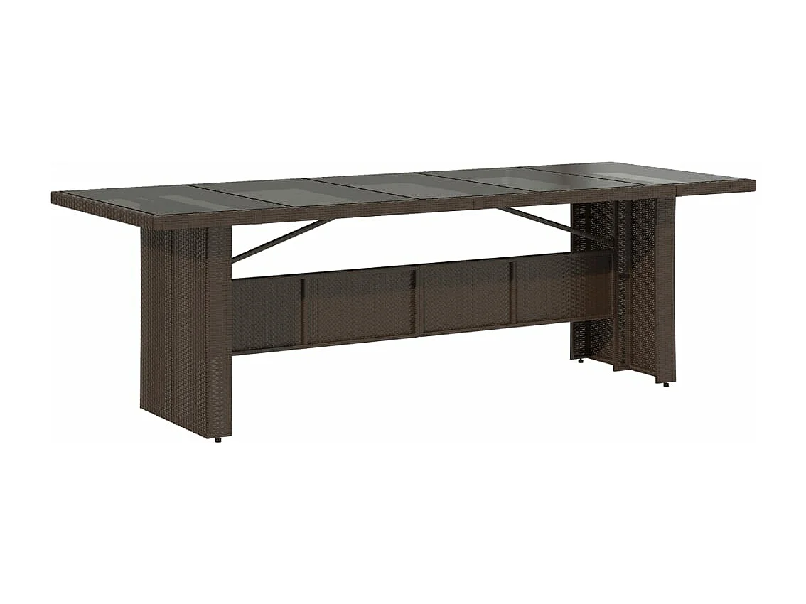 Set Bistrò da Giardino 9 pz con Cuscini in Polyrattan Marrone