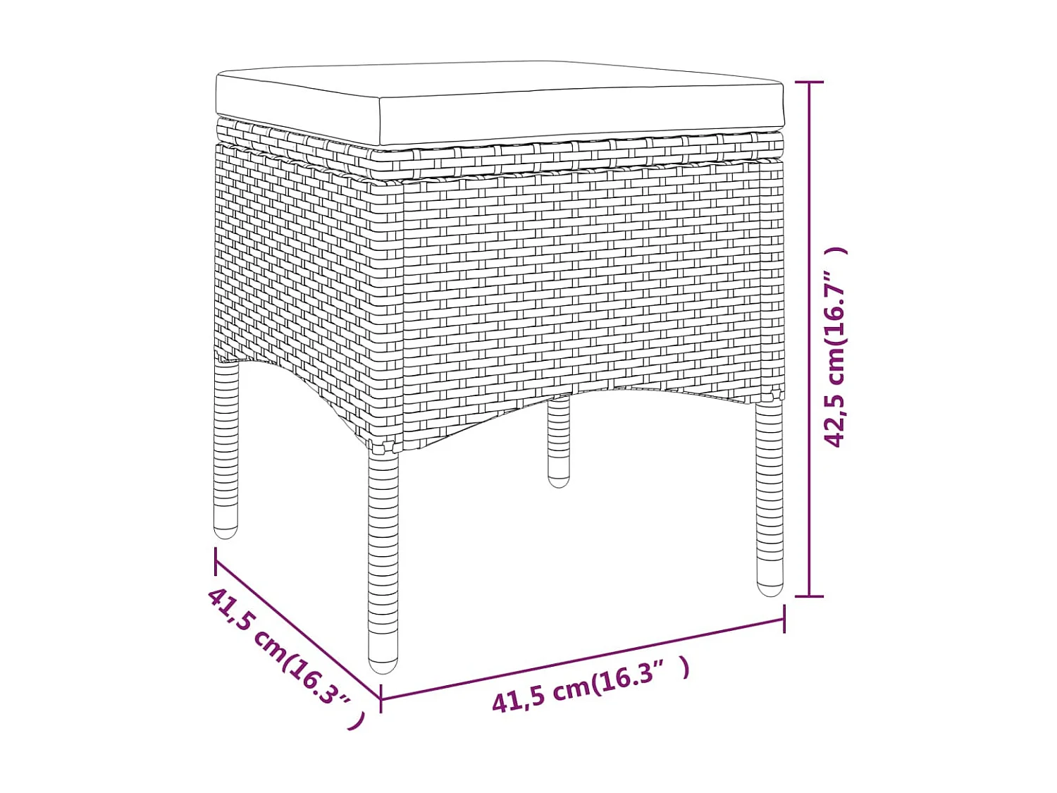 Set Divani da Giardino 5 pz in Polyrattan Grigio