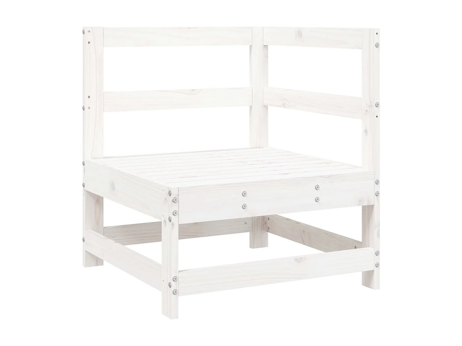 Set Divani da Giardino 7 pz Bianco in Legno Massello di Pino