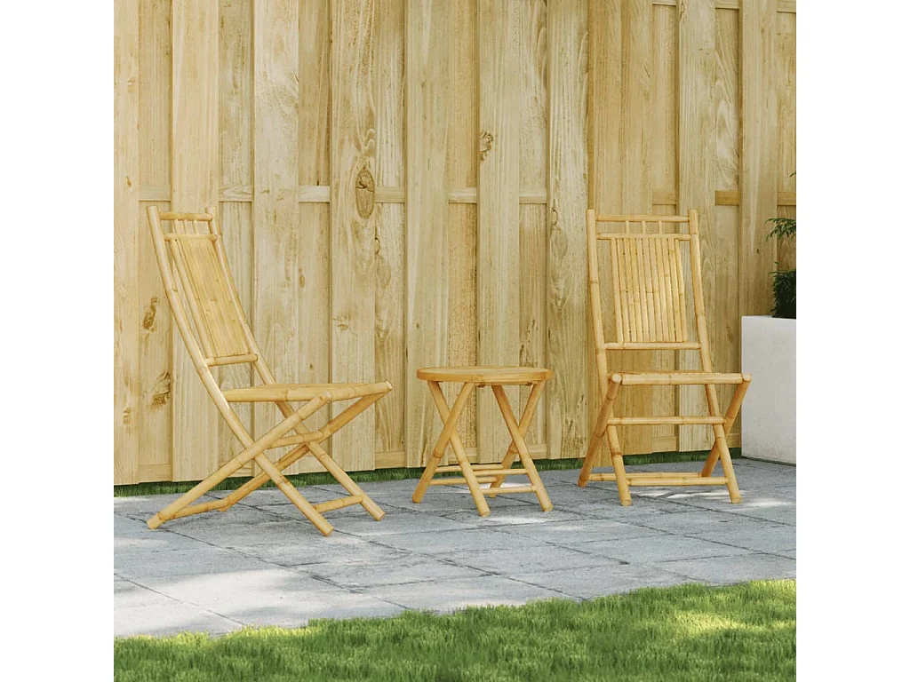Ensemble de bistro 3 pcs bambou