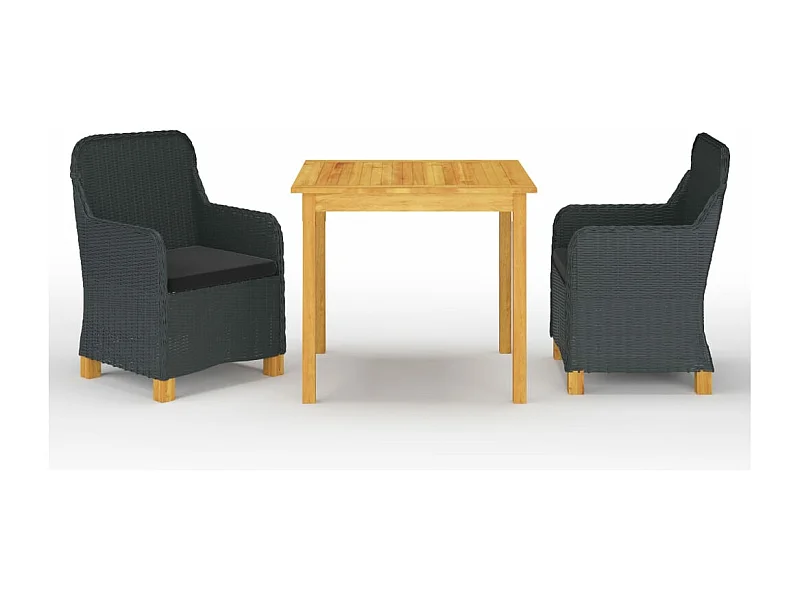 Set Mobili da Pranzo per Giardino 3 pz Grigio Scuro