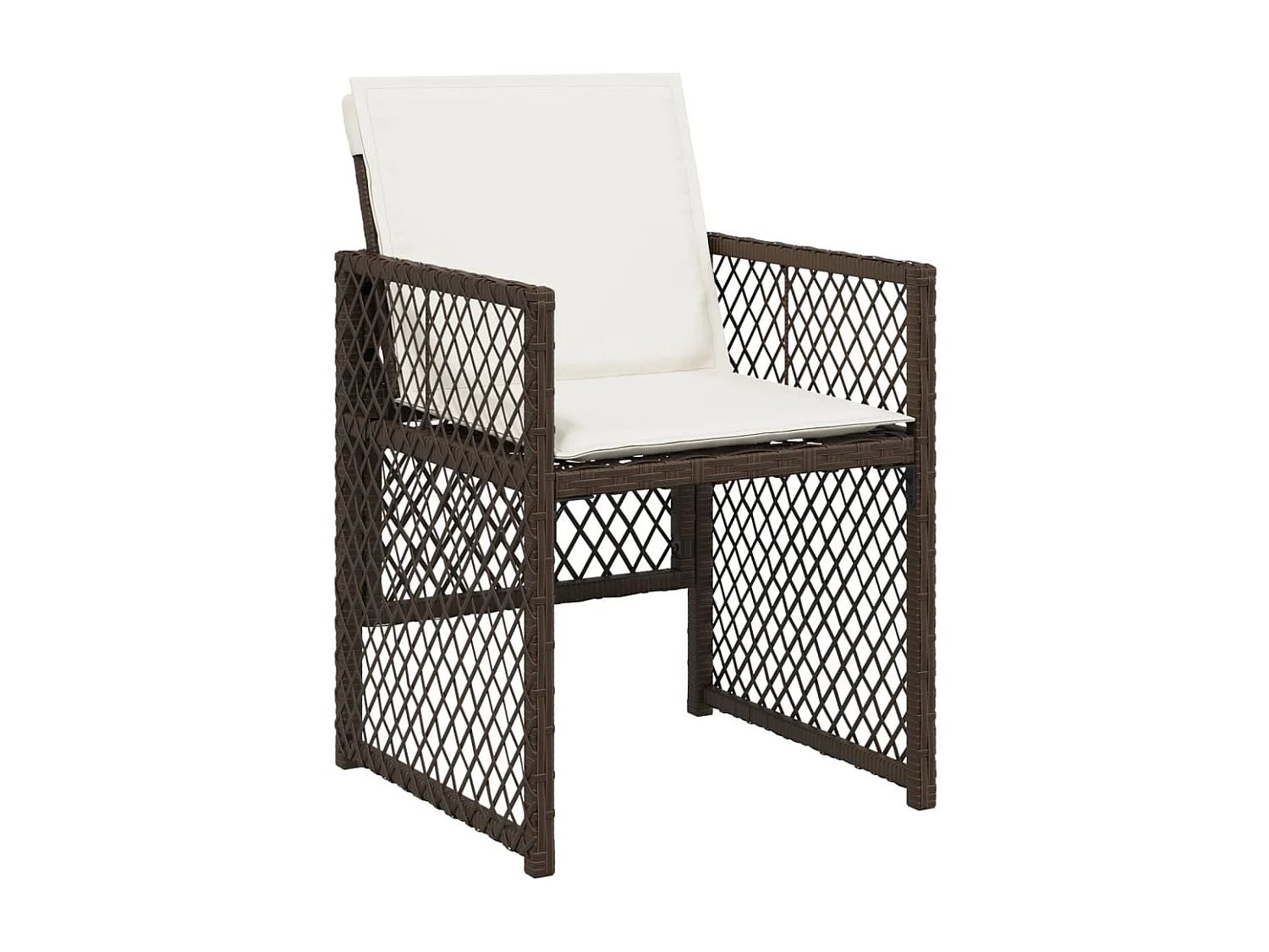 Ensemble à manger de jardin et coussins 11 pcs marron rotin