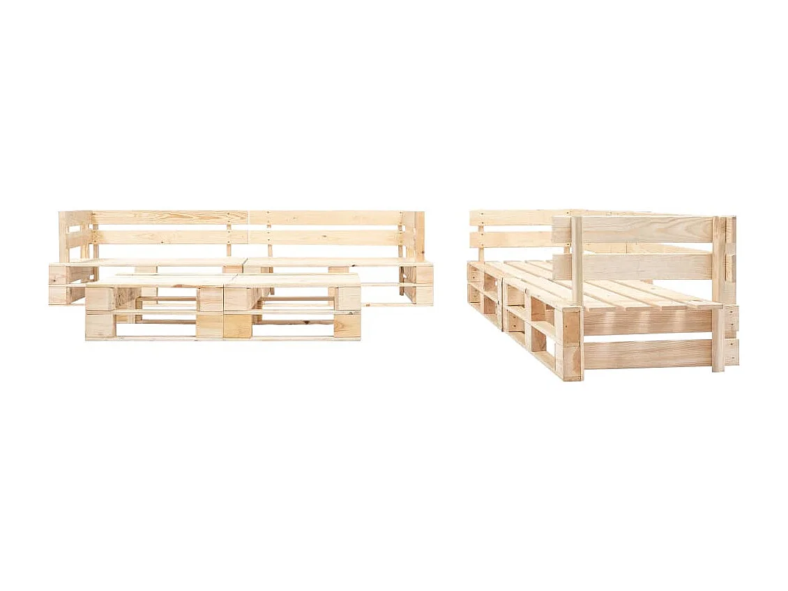 Set Divani da Giardino con Pallet 6 pz in Legno Naturale