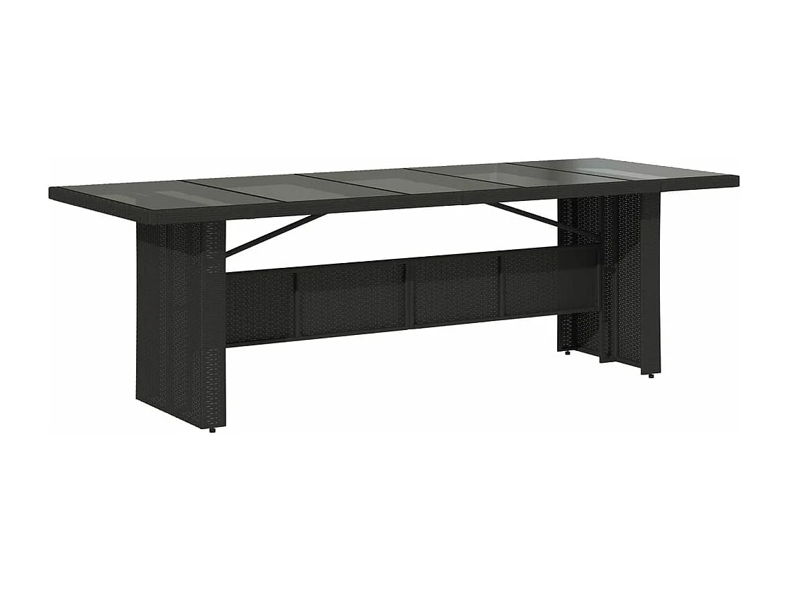 Set de comedor jardín 11 pzas con cojines ratán sintético negro