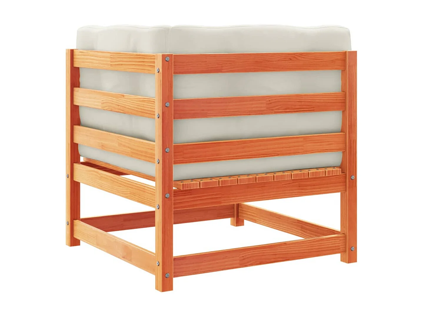 Set Divani Giardino 7 pz con Cuscini Marrone Cera Massello Pino