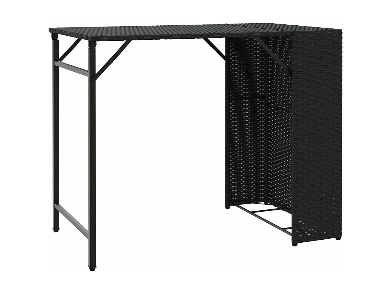 Juego de comedor de jardín plegable 5 piezas ratán PE negro