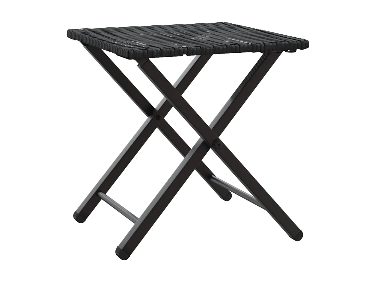 Ensemble à manger de jardin 5 pcs pliable noir résine tressée
