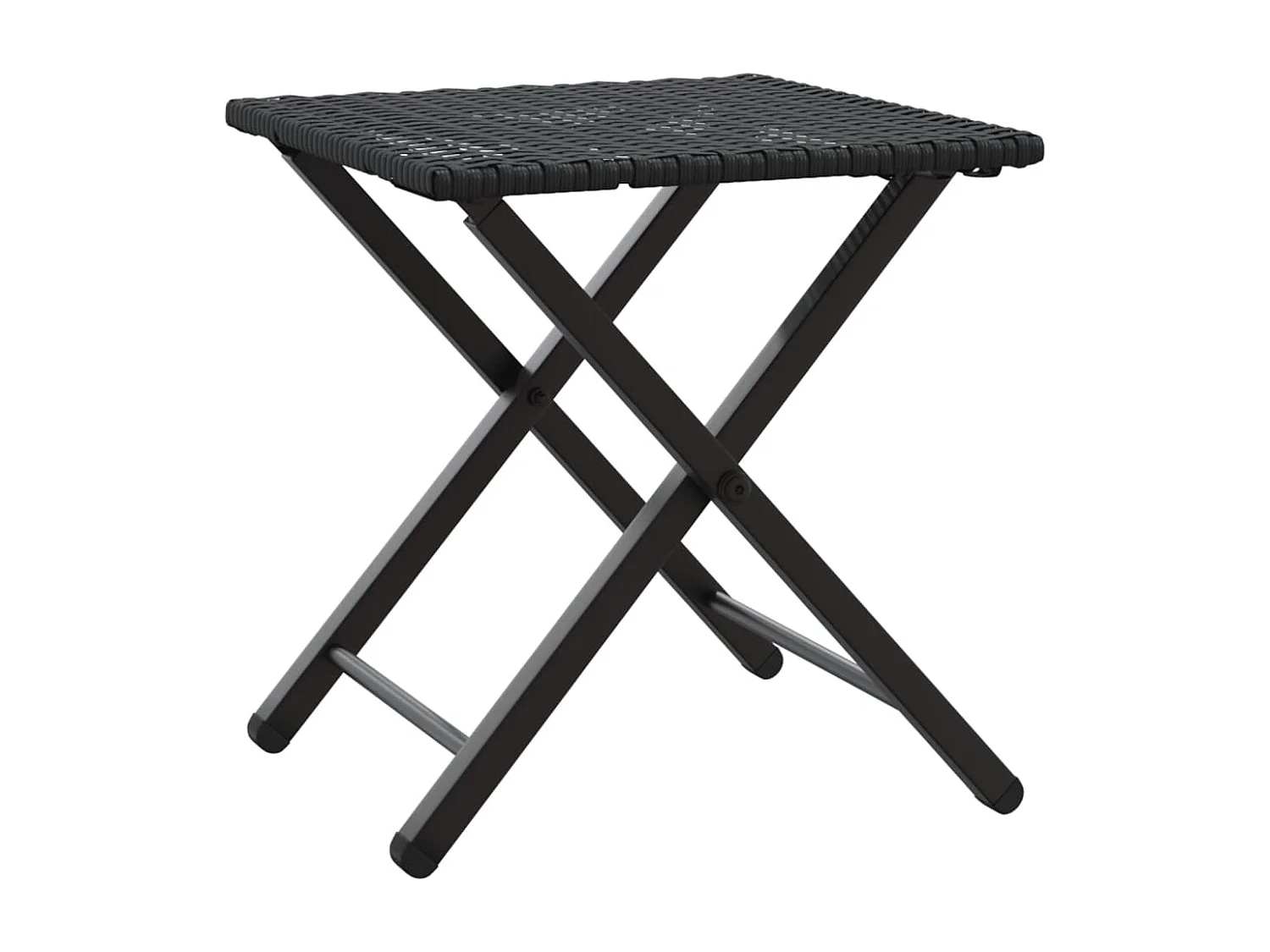 Ensemble à manger de jardin 5 pcs pliable noir résine tressée