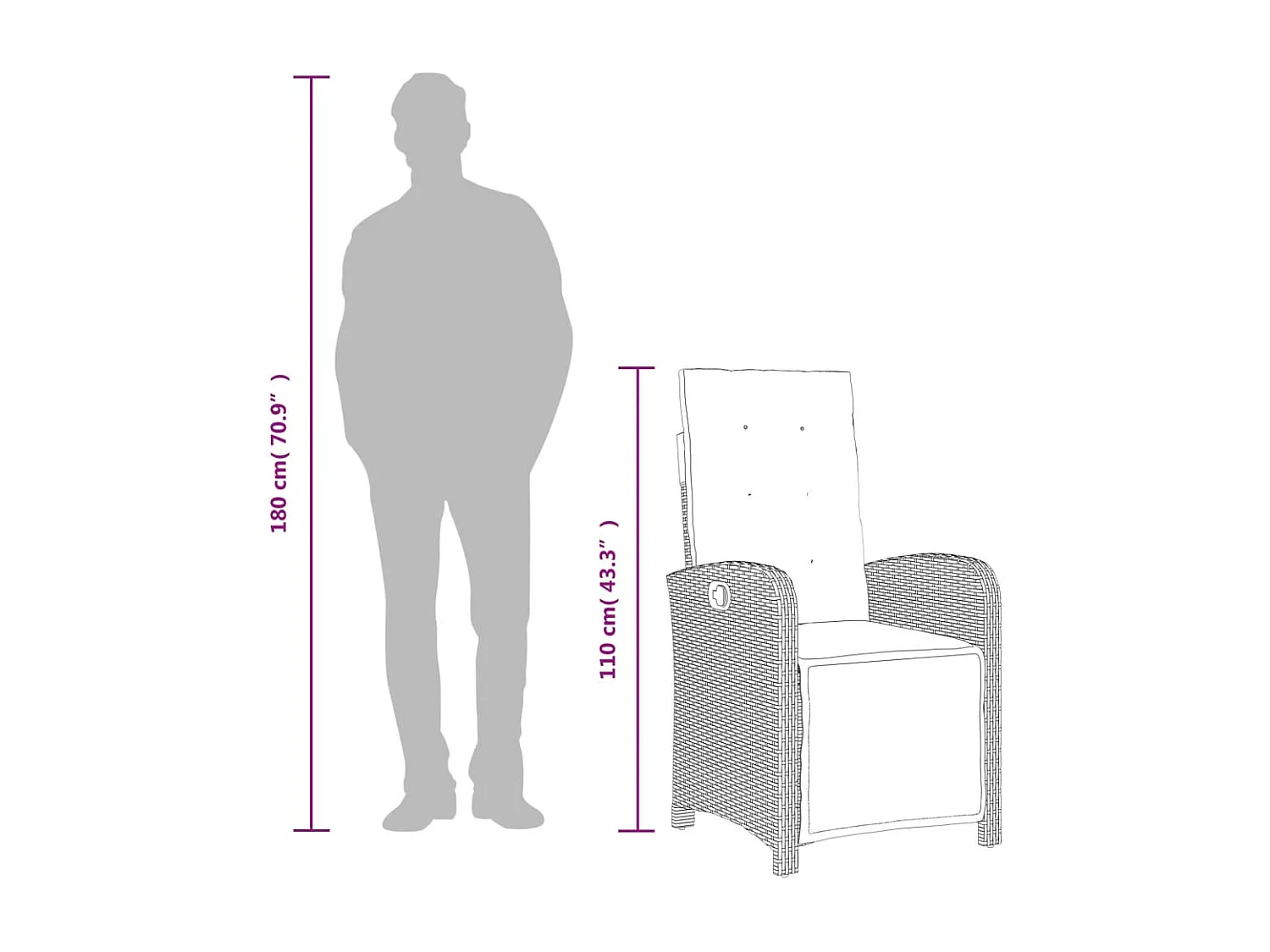 Ensemble de bistro 3 pcs et coussins gris clair résine tressée