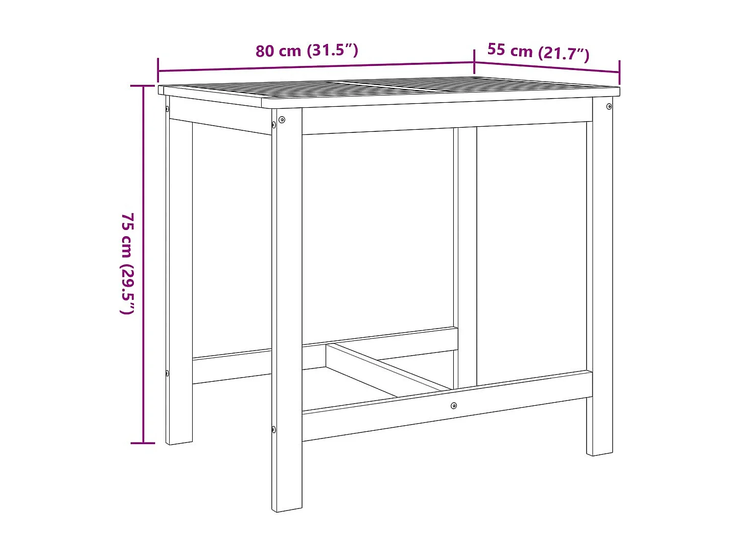 3-tlg. Balkonmöbel-Set Massivholz Akazie