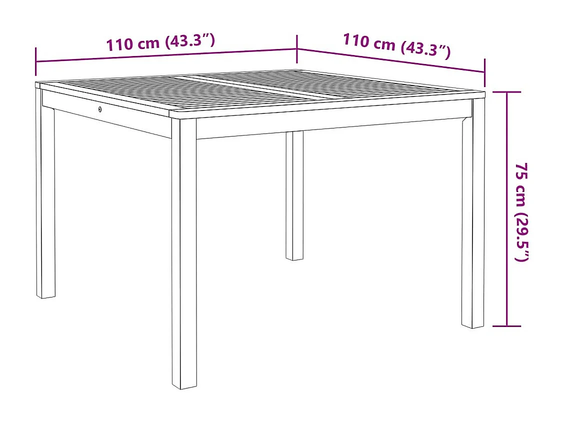 Set da Pranzo per Giardino 5 pz in Legno Massello di Acacia