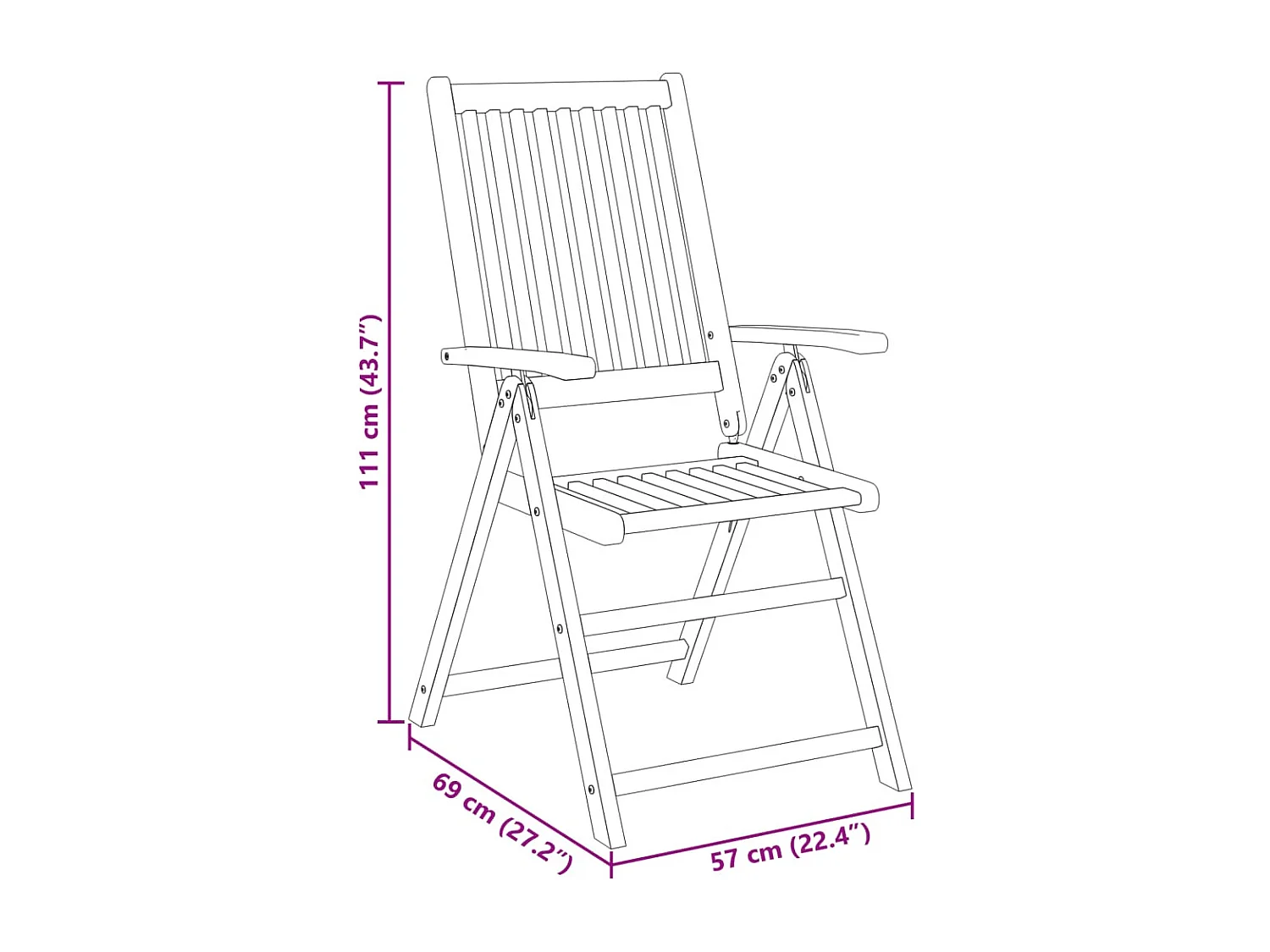 Set da Pranzo per Giardino 5 pz in Legno Massello di Acacia