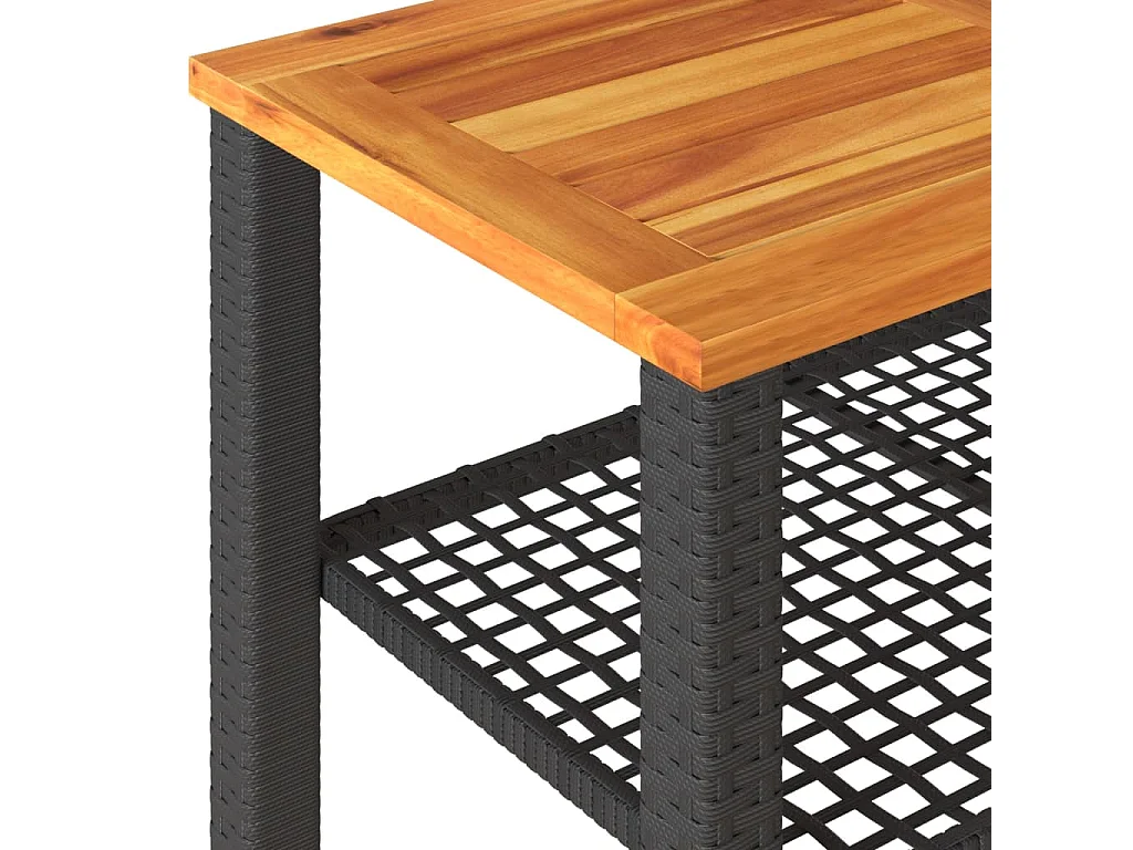 Salon de jardin 4 pcs avec coussins Noir Résine tressée