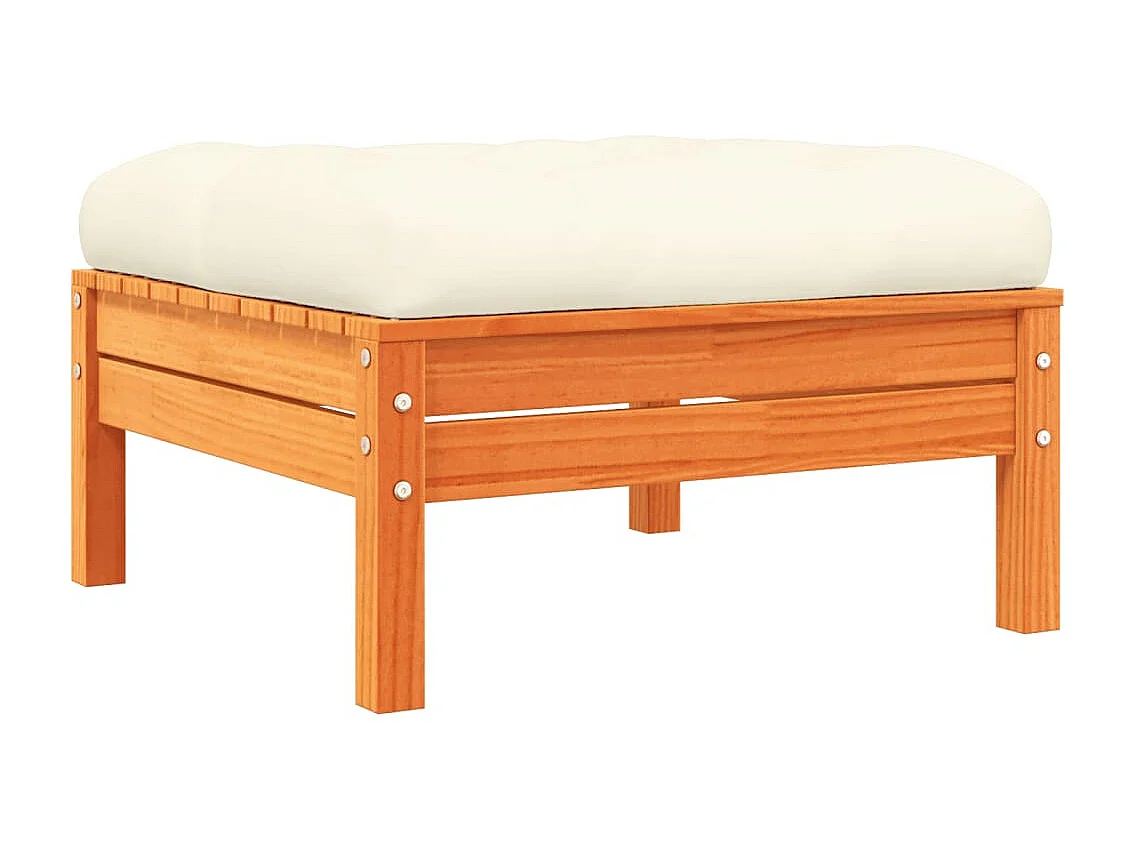 Set Divani Giardino 7 pz con Cuscini Marrone Cera Massello Pino