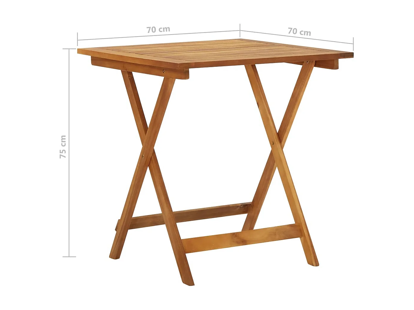 Set da Pranzo da Giardino 3 pz Pieghevole in Massello di Acacia