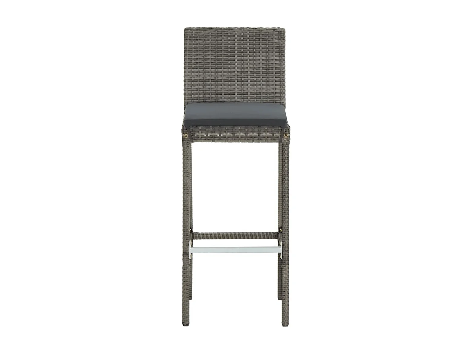 Ensemble de bar de jardin 3 pcs gris bois massif acacia rotin