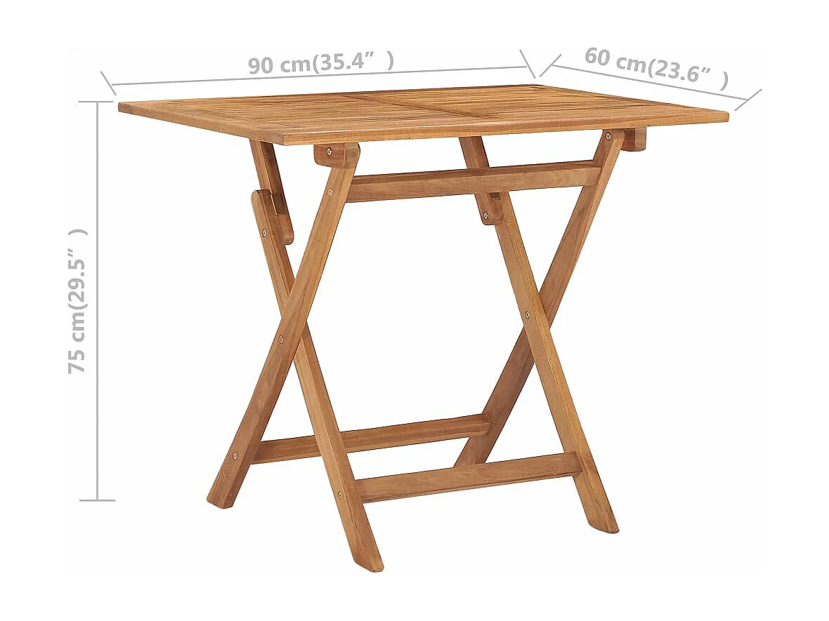 Ensemble à manger d'extérieur pliable 5 pcs Bois solide de teck