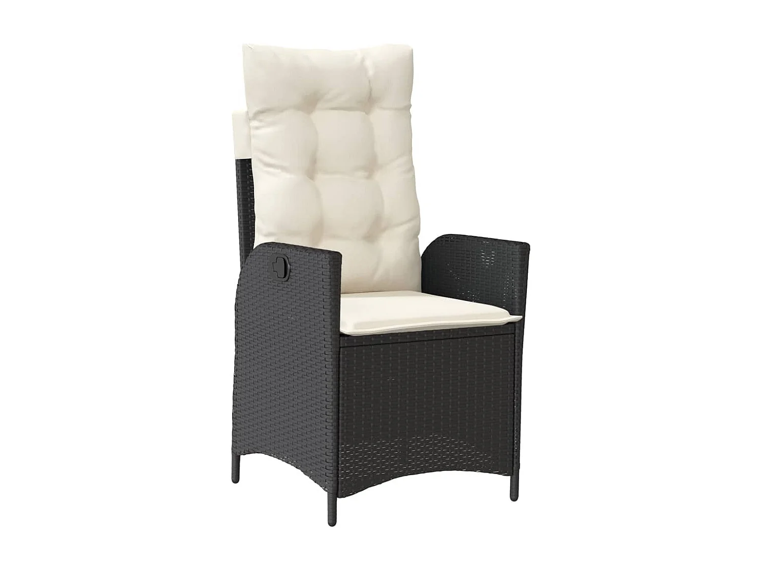 Set da Pranzo da Giardino 9 pz con Cuscini Nero in Polyrattan