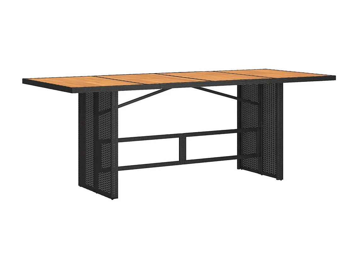 Set da Pranzo da Giardino 9 pz con Cuscini Nero in Polyrattan