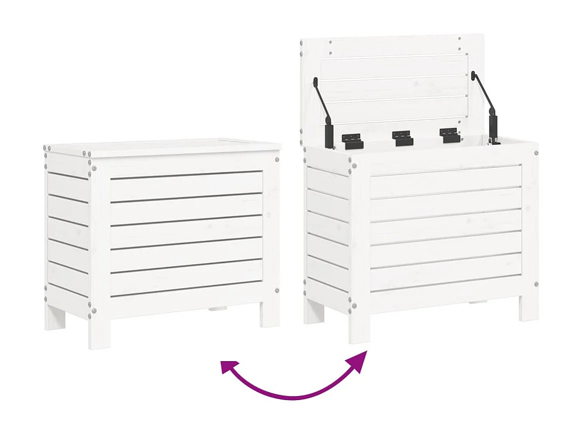 10-tlg. Garten-Sofagarnitur Weiß Massivholz Kiefer