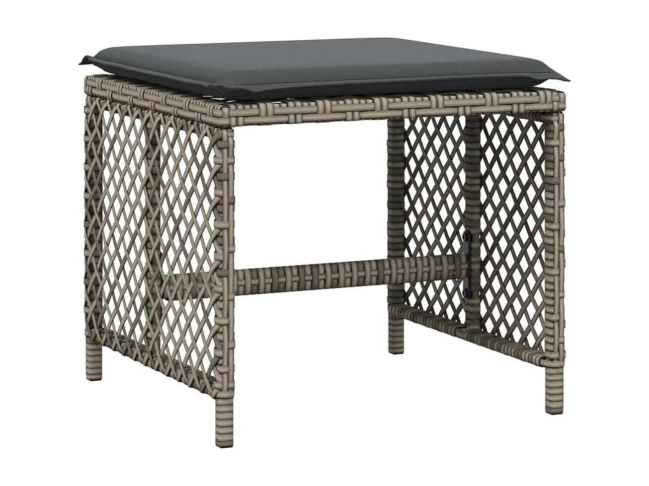 17-tlg. Garten-Essgruppe mit Kissen Grau Poly Rattan