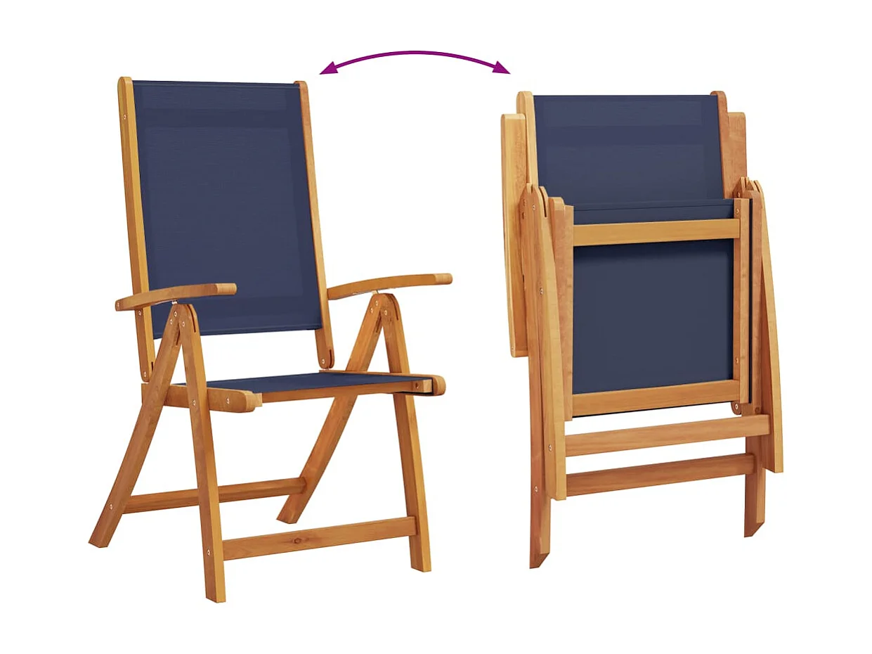 Ensemble à Manger de jardin 7pcs bois d'acacia solide textilène