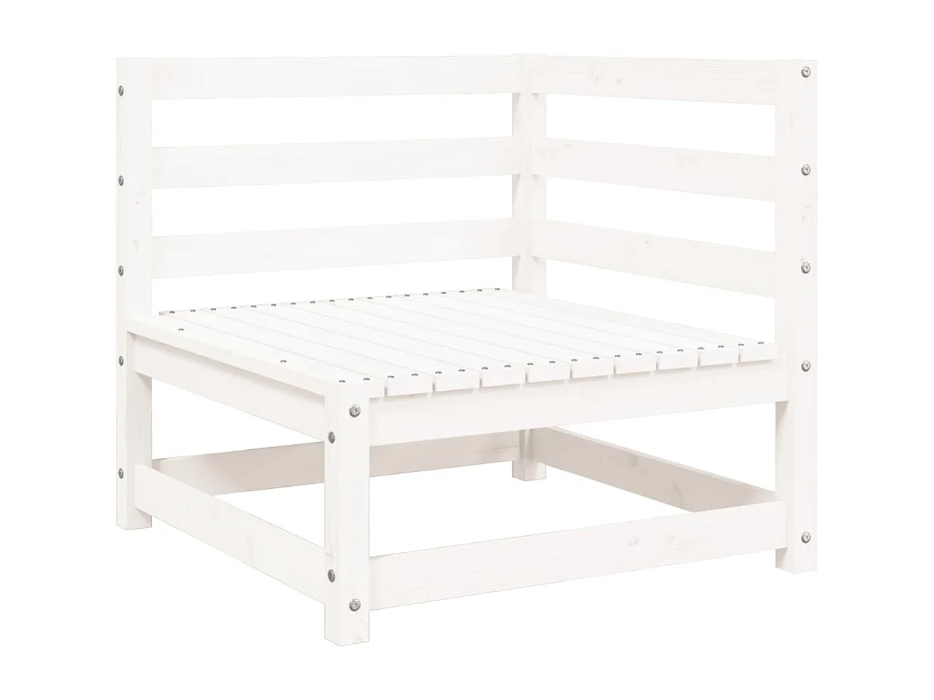 Salon de jardin 9 pcs blanc bois de pin massif